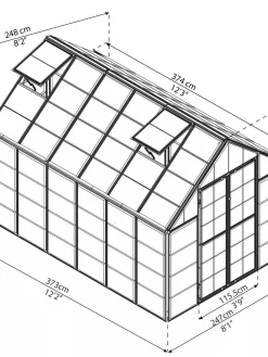Canopia® By Palram Harmony™ Snap & Grow Greenhouse, 8' -Garden Care Shop 8591044 05V jpg