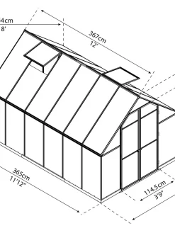 Canopia® By Palram Essence™ Greenhouse, 8' X 12' -Garden Care Shop 8591356 18V jpg