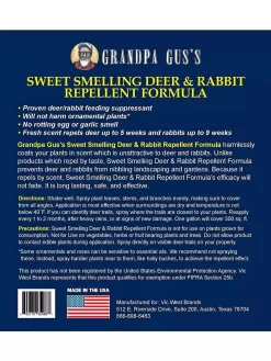 Grandpa Gus's Deer & Rabbit Repellent Spray 8 Grandpa Gus's Deer & Rabbit Repellent Spray -Garden Care Shop 8612427 05V 3 4