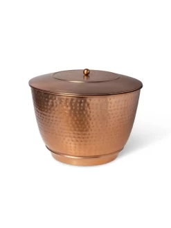 Hammered Copper Hose Pot With Lid -Garden Care Shop 8613311 5815